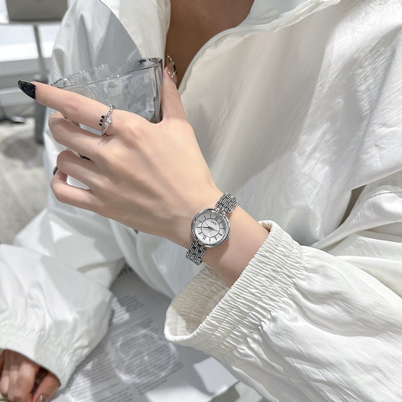 Gödel дамски часовник с минималистичен дизайн, за студенти, малък циферблат, стоманен ремък, кварцов механизъм, ежедневна елегантност