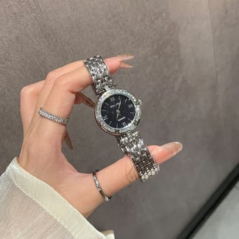 2025 нов дамски часовник със звездно небе, кварцов механизъм, стоманена гривна, корпус от сплав, акрилно стъкло