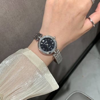 2025 нов дамски часовник със звездно небе, кварцов механизъм, стоманена гривна, корпус от сплав, акрилно стъкло
