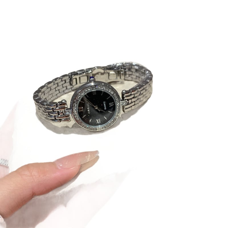 2025 нов дамски часовник със звездно небе, кварцов механизъм, стоманена гривна, корпус от сплав, акрилно стъкло