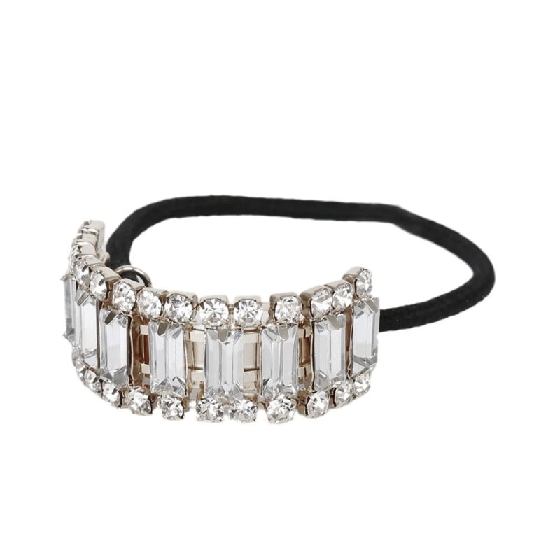 Korejskog stila šnira za kosu sa kristalima, za rep ili punđu, minimalistički elegantan dodatak za kosu