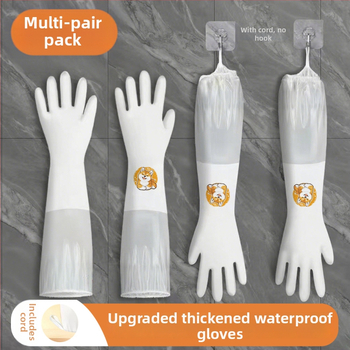 Hrubé rukavice na umývanie riadu s fleecovou podšívkou, vodeodolné a olejovo odolné, odolné v kuchyni