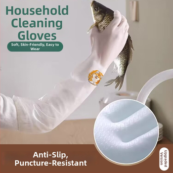 Hrubé rukavice na umývanie riadu s fleecovou podšívkou, vodeodolné a olejovo odolné, odolné v kuchyni