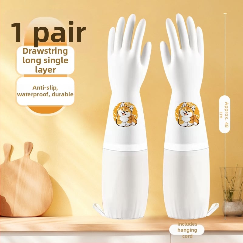 Hrubé rukavice na umývanie riadu s fleecovou podšívkou, vodeodolné a olejovo odolné, odolné v kuchyni