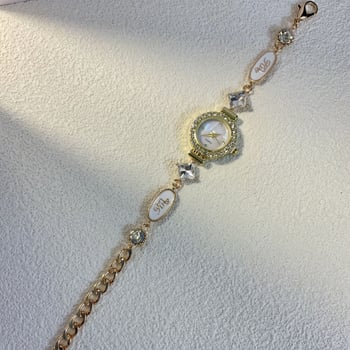 Мечтан балет: многоелементна бяла пеперудена огърлица с часовник, френски стил лукс, закопчаване лобстер, буквено диамантено акцент