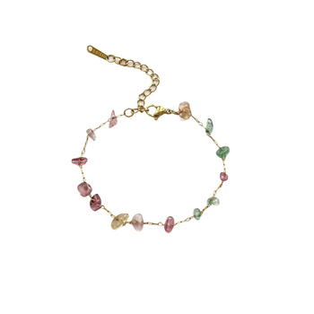 Γυναικείο βραχιόλι Ντοπαμίνη για καλοκαίρι, πολύχρωμοι κρύσταλλοι, διακριτικός σχεδιασμός, κομψό στρώσιμο για τον καρπό