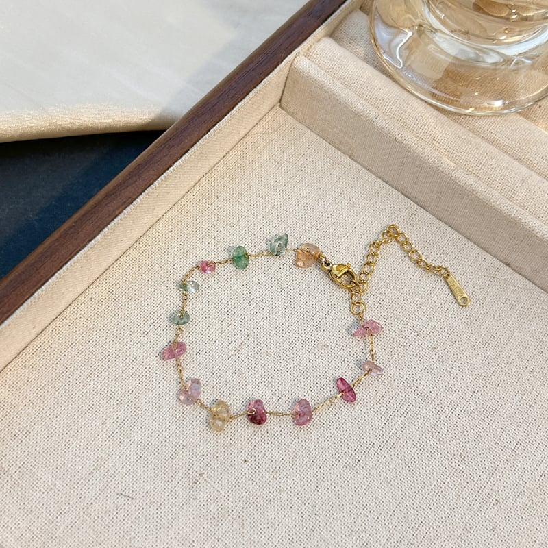 Γυναικείο βραχιόλι Ντοπαμίνη για καλοκαίρι, πολύχρωμοι κρύσταλλοι, διακριτικός σχεδιασμός, κομψό στρώσιμο για τον καρπό