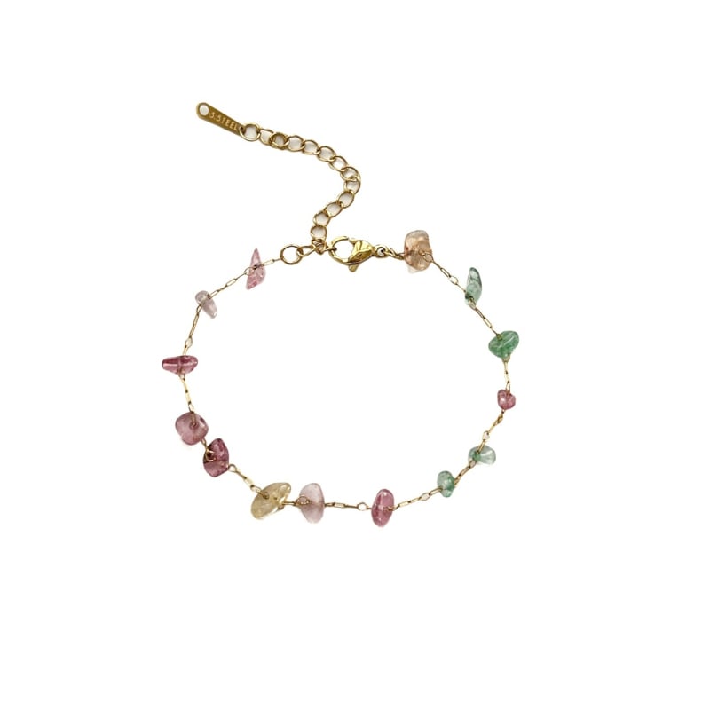 Γυναικείο βραχιόλι Ντοπαμίνη για καλοκαίρι, πολύχρωμοι κρύσταλλοι, διακριτικός σχεδιασμός, κομψό στρώσιμο για τον καρπό