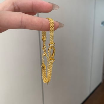 Γυναικείο βραχιόλι από χαλκό με επίχρυση επίστρωση και κούμπωμα σε σχήμα αλόγου – κομψός, πολυτελής σχεδιασμός