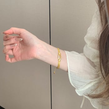 Γυναικείο βραχιόλι από χαλκό με επίχρυση επίστρωση και κούμπωμα σε σχήμα αλόγου – κομψός, πολυτελής σχεδιασμός