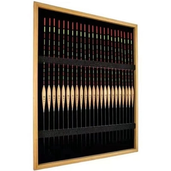 Дървена витрина за риболовни поплавъци със пяна разделител – персонализирана дисплей кутия за риболовни аксесоари