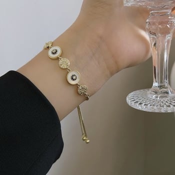 Βραχιόλι από κράμα με οκτακτινο αστέρι, νιχ σχεδιασμός γαλλικού ύψους, αναδιπλούμενο μοντέρνο κόσμημα για γυναίκες