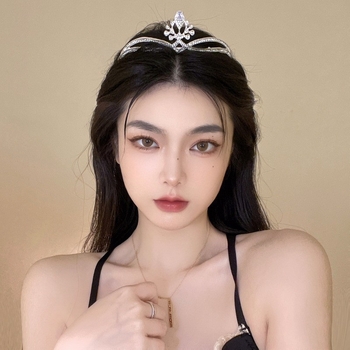 Korejskog stila jednostavna i slatka vjenčana kruna za kosu s kristalima, inspirirana Liu Yifei