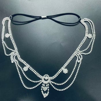 Višeslojna čelenka s resicama i kristalima, za vjenčanje, etno-retro stil, podesiva