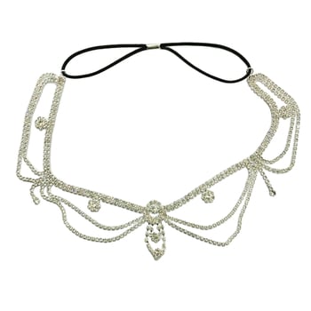 Višeslojna čelenka s resicama i kristalima, za vjenčanje, etno-retro stil, podesiva