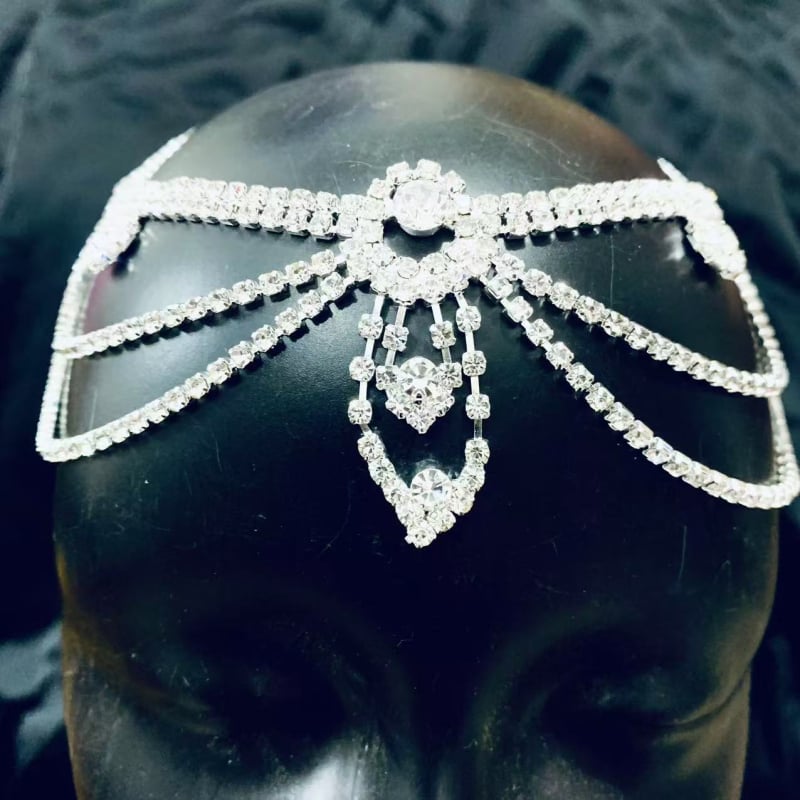 Višeslojna čelenka s resicama i kristalima, za vjenčanje, etno-retro stil, podesiva