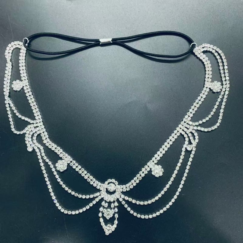 Višeslojna čelenka s resicama i kristalima, za vjenčanje, etno-retro stil, podesiva