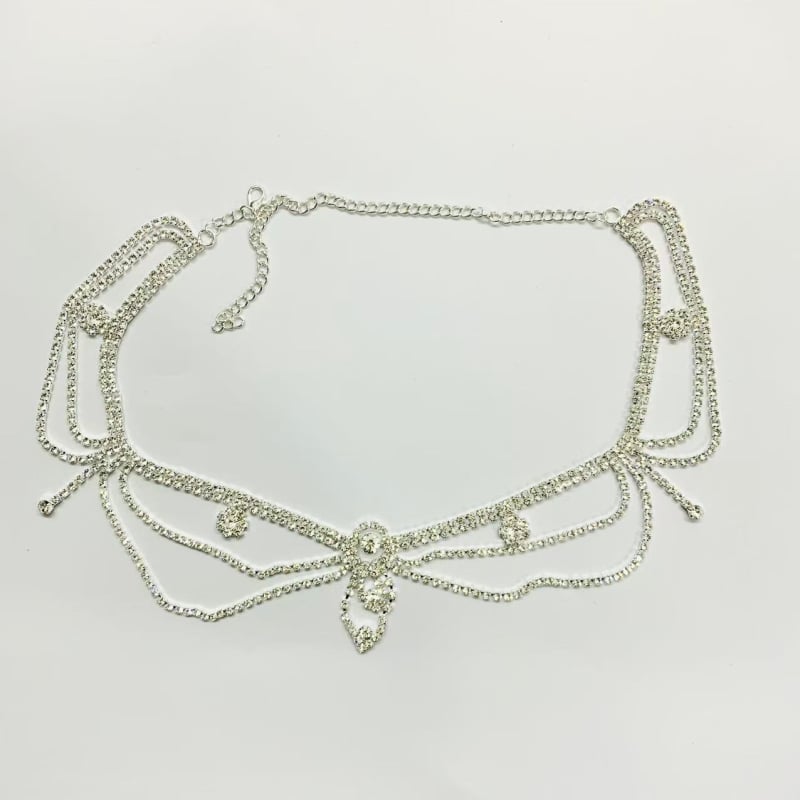 Višeslojna čelenka s resicama i kristalima, za vjenčanje, etno-retro stil, podesiva