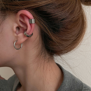 Klipovi za uši od titan čelika, francuski retro stil, minimalistički kružni oblik, unisex