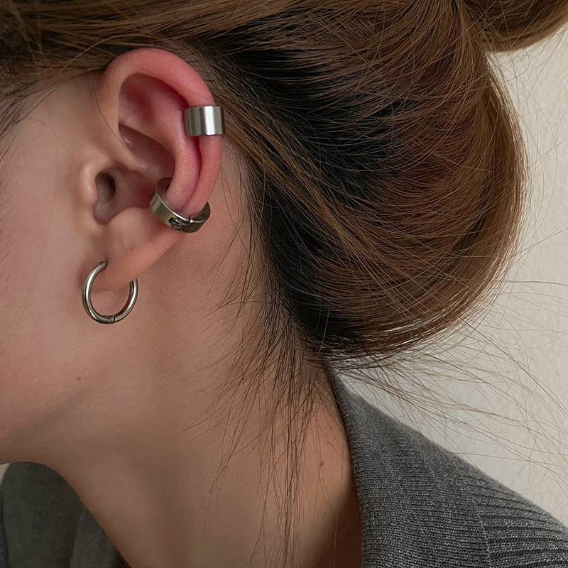 Klipovi za uši od titan čelika, francuski retro stil, minimalistički kružni oblik, unisex