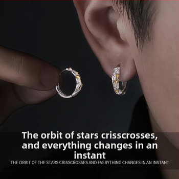 S925-ös sterling ezüst egyedi csillag fülbevaló férfiaknak, különleges, trendi és sokoldalú ékszer, minimalist stílus, ajándék
