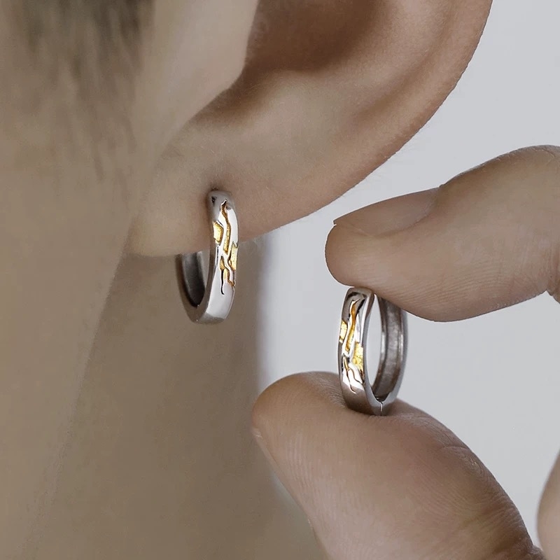 Pozlaćene naušnice od sterling srebra – unisex, elegantan dizajn, moderan luksuz