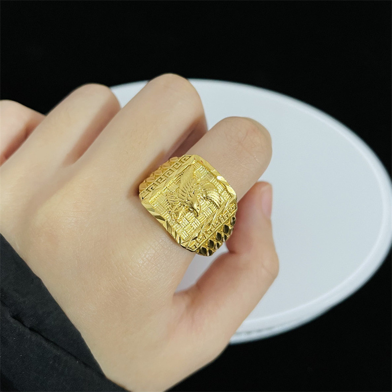 Prsten orla s pozlaćenjem, bakrenog materijala, unisex, modni dodatak