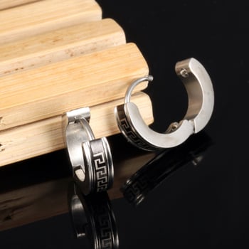 Geometriai mintázatú titánacél fülbevaló, koreai/japán stílusú, női divat kiegészítő