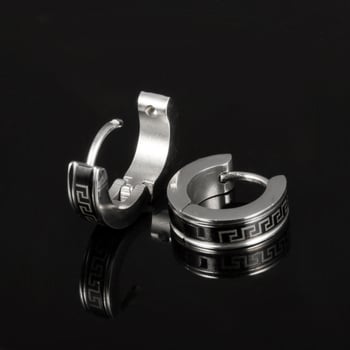 Geometriai mintázatú titánacél fülbevaló, koreai/japán stílusú, női divat kiegészítő