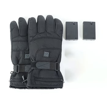 Επαναφορτιζόμενα θερμαινόμενα γάντια για τον χειμώνα, unisex για υπαίθρια σπορ (σκι και ποδηλασία), αδιάβροχα, με μπαταρία 4,5V