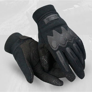 Зимни тактически ръкавици, пълни пръсти, подплатени с флис, за каране на велосипед на открито, съвместими със сензорен екран, черни