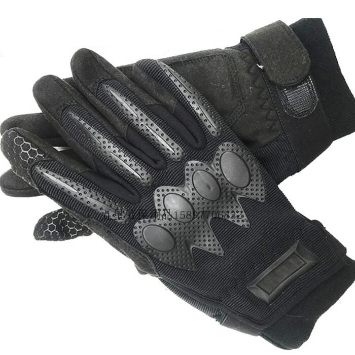 Зимни тактически ръкавици, пълни пръсти, подплатени с флис, за каране на велосипед на открито, съвместими със сензорен екран, черни