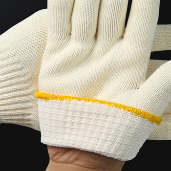 Κίτριτα γάντια εργασίας με ανάμειξη βαμβακιού, πολυεστέρα και νάιλον, ανθεκτικά στη φθορά και παχιά, για άνδρες