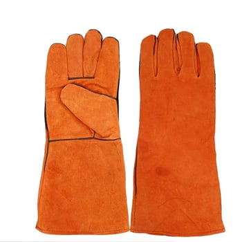 Podložené kožené zváračské rukavice z hovädzej kože, pre mužov — odolné voči oderu, vysokoteplotná ochrana, proti popáleninám, krátke a dlhé modely, zosilnené