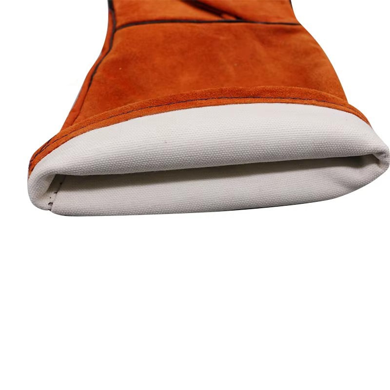 Podložené kožené zváračské rukavice z hovädzej kože, pre mužov — odolné voči oderu, vysokoteplotná ochrana, proti popáleninám, krátke a dlhé modely, zosilnené