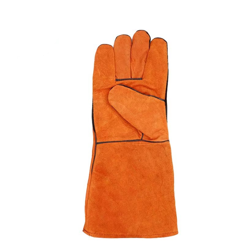 Podložené kožené zváračské rukavice z hovädzej kože, pre mužov — odolné voči oderu, vysokoteplotná ochrana, proti popáleninám, krátke a dlhé modely, zosilnené