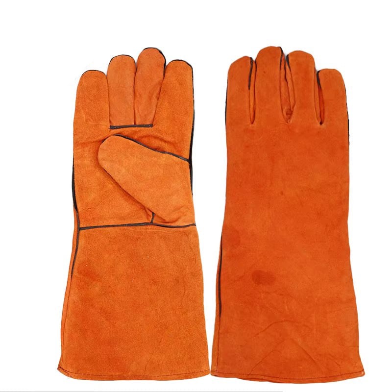 Podložené kožené zváračské rukavice z hovädzej kože, pre mužov — odolné voči oderu, vysokoteplotná ochrana, proti popáleninám, krátke a dlhé modely, zosilnené