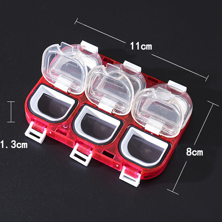 6-отделна магнитна кутия за рибарски куки, водоустойчива прозрачна кутия за риболовни аксесоари