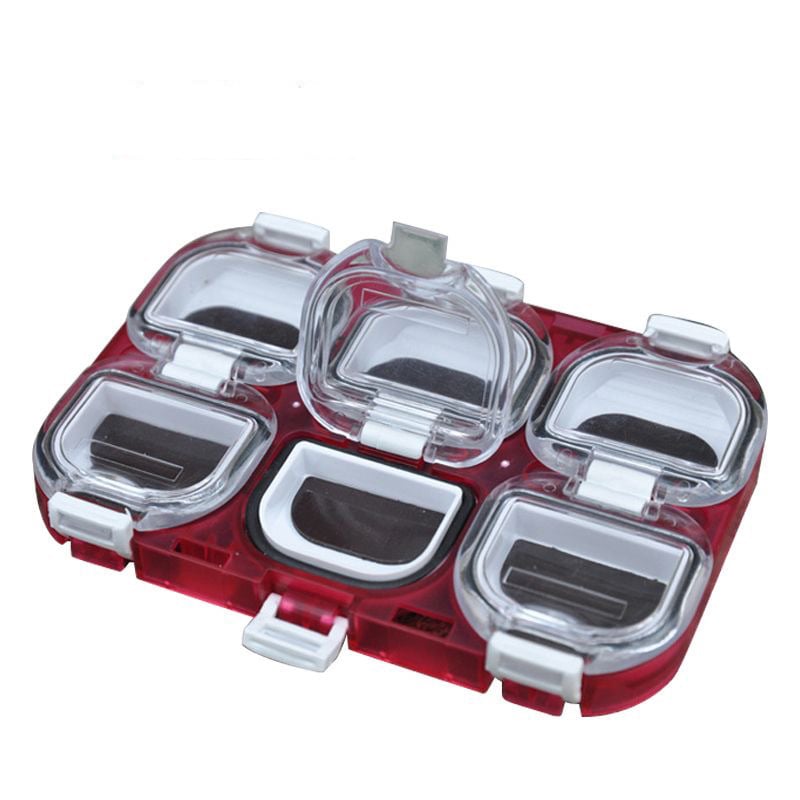 6-отделна магнитна кутия за рибарски куки, водоустойчива прозрачна кутия за риболовни аксесоари