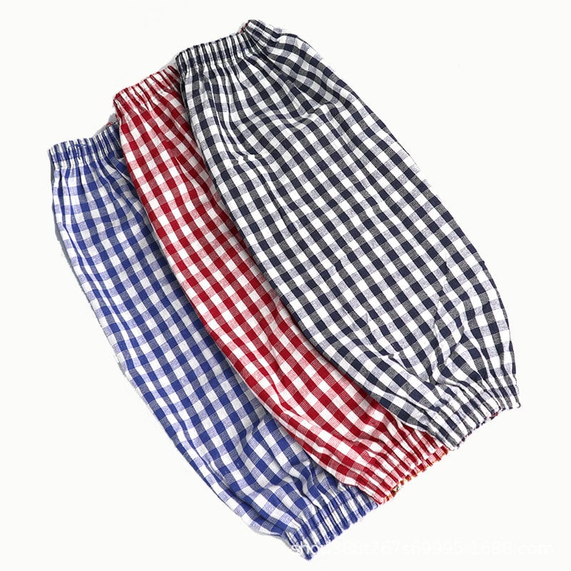 Βαμβαρινα προστατευτικά μανίκια με καρό σχέδιο, μακριά για οικιακές εργασίες, προστασία από σκόνη και λεκέδες, προστασία από τον ήλιο, κατάλληλα για όλες τις εποχές