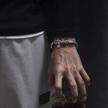 Narukvica s dvije glavne zmaja za muškarce, ručno izrađena, jedinstven retro dizajn s motivom mira, dar za dečka