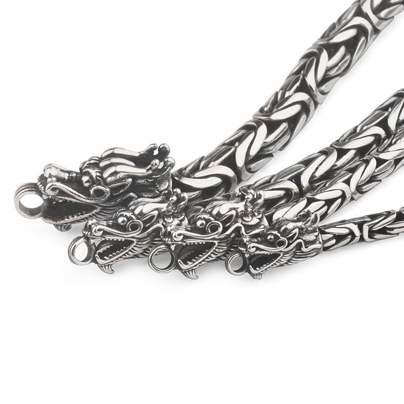 Narukvica s dvije glavne zmaja za muškarce, ručno izrađena, jedinstven retro dizajn s motivom mira, dar za dečka