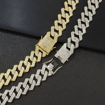 20 mm široka unisex narukvica s dijamantnim akcentom, hip-hop stil, geometrijski romb uzorak