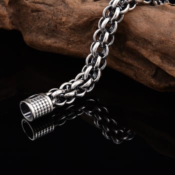 Muška retro kružna narukvica od srebra 925, širine 12 mm, zatvarač tipa gumba