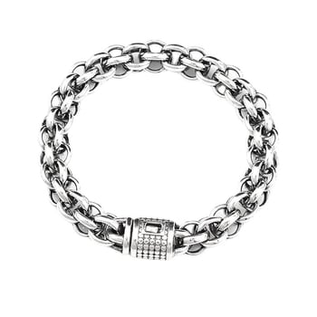 Muška retro kružna narukvica od srebra 925, širine 12 mm, zatvarač tipa gumba