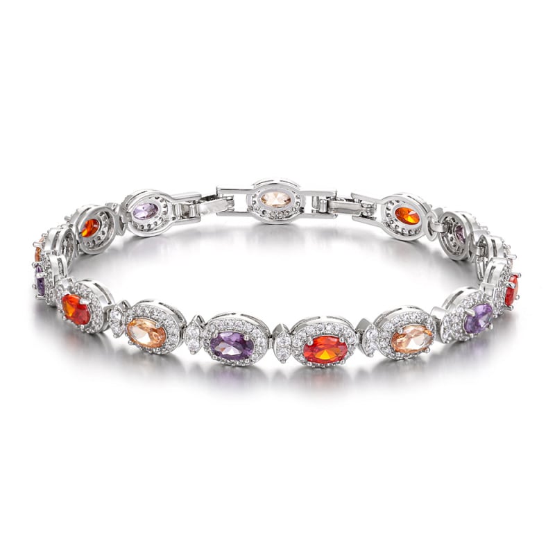 Nova podesiva narukvica s šarenim cirkonima, unisex, europsko-američki modni stil, hip-hop tenis lanac s kamenjem