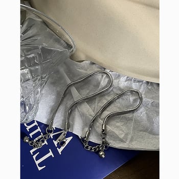 Nerđajući čelik – okrugla zmijska lančana narukvica – unisex, ulični stil, geometrijski dizajn