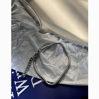 Nerđajući čelik – okrugla zmijska lančana narukvica – unisex, ulični stil, geometrijski dizajn