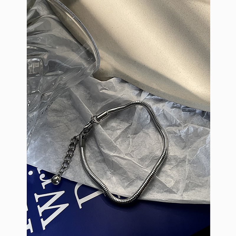 Nerđajući čelik – okrugla zmijska lančana narukvica – unisex, ulični stil, geometrijski dizajn