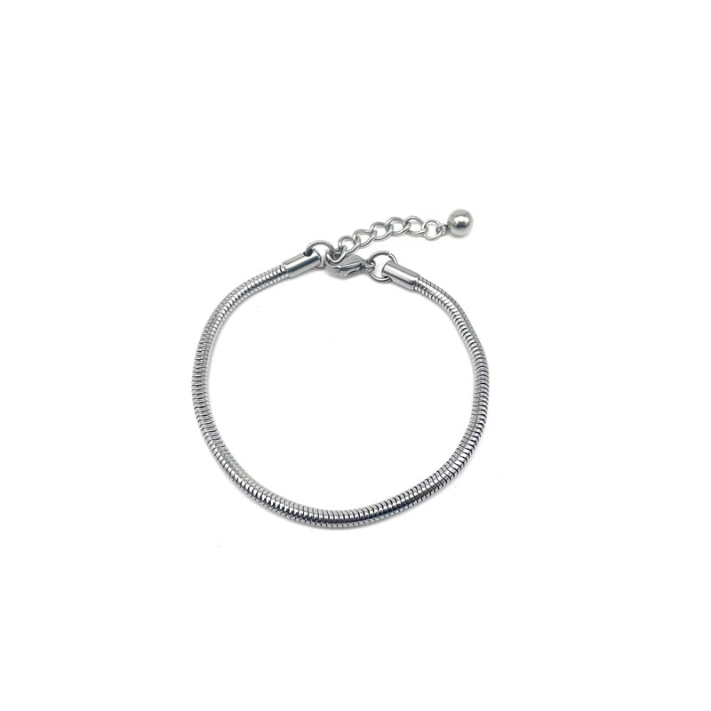 Nerđajući čelik – okrugla zmijska lančana narukvica – unisex, ulični stil, geometrijski dizajn